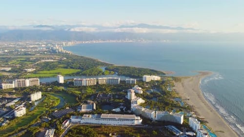 City of Puerto Vallarta. Ameca River, Marina and Mountain