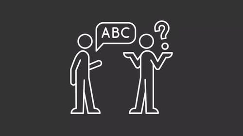 Animación de línea blanca de Speak Barriers