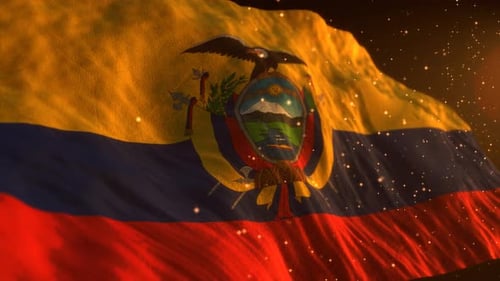 Ecuador national flag. Waving country symbol.