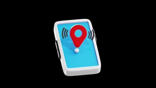 Map GPS 3D Icon Animation