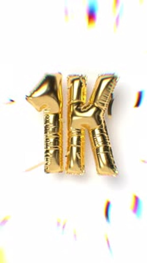 Gold Balloon 1K Celebration Counter for Social Media Milestones