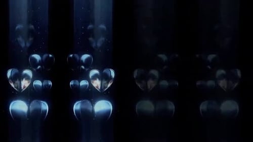 Modern Glossy Blue Hearts Rising Loop Animation Background