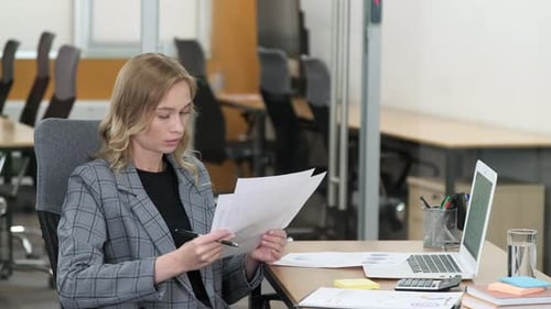 Young Woman Working at Modern Office
