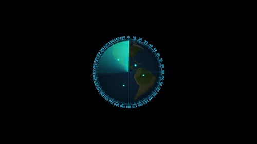 Radar Scanning loop. Radar screen animation. Signal transmitted sonar radar. Looped animation.