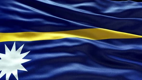 Realistic Nauru Flag Waving Loop Animation