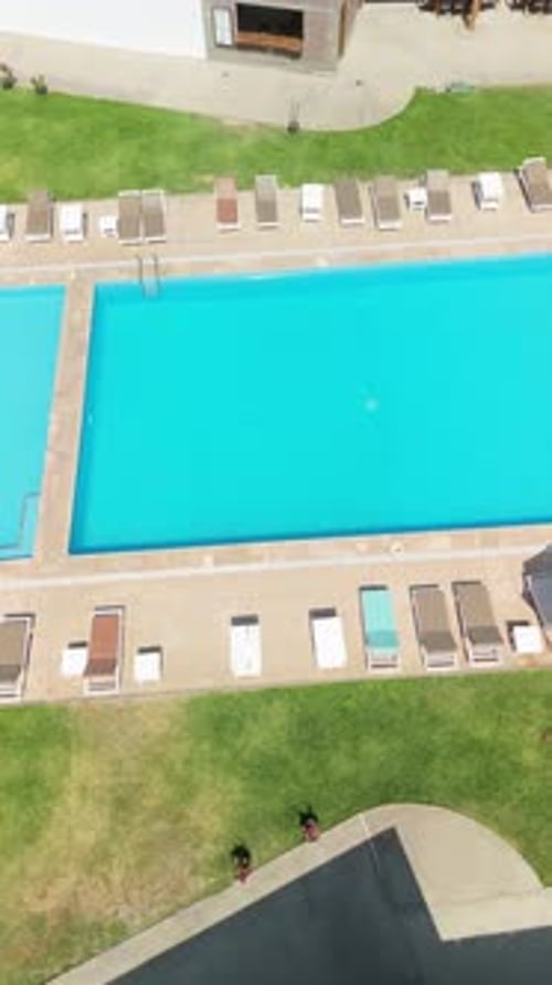 Aerial of Swimming Pool, Vertical Orbit