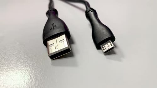 Black USB to Micro USB Cable Close Up