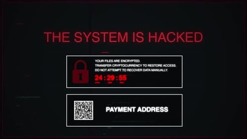 Urgent Cyber Threat Alert Computer Screen Displaying Ransomware Warning Amid Busy Office Environment