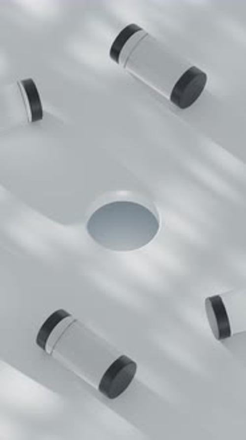 Rolling Cylinders 3D Loop Animation