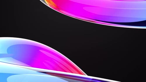 Glossy Abstract Fluid Ribbons Motion Background