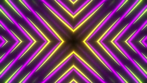 Vibrant Neon Lines Geometric Abstract Background Loop