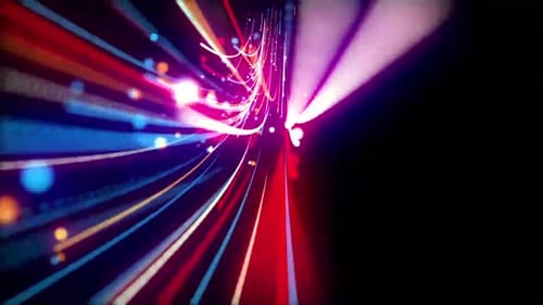 Sich schnell bewegender glänzender bunter Lichtlinien-Hintergrund