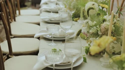 Elegant Floral Table Setting at an Event