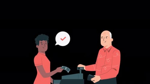 The Person Paying in the Store Alpha Channel 4K