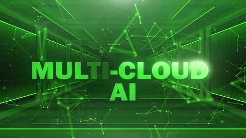 Concepto de futuro digital de tecnología de inteligencia artificial multinube