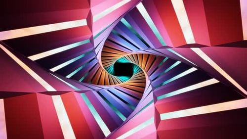sci-fi flow colorful abstract twisted geometric cube space tunnel vj loop