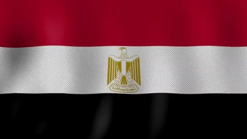 Animated Waving Flag of Egypt with Realistic Fabric Texture Loop