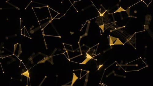 Golden Plexus Network Abstract Digital Connections Background