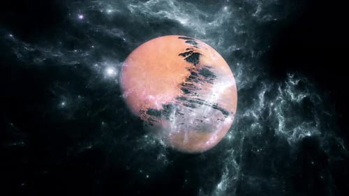 Abstract Cosmic Planet with Shifting Nebula Background