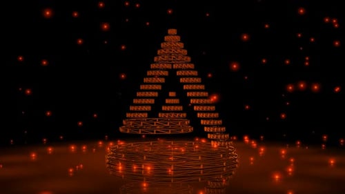 Fondo con partículas anaranjadas que caen, renderizado 3D, estructura alámbrica de la forma, exclusivo, reflexión