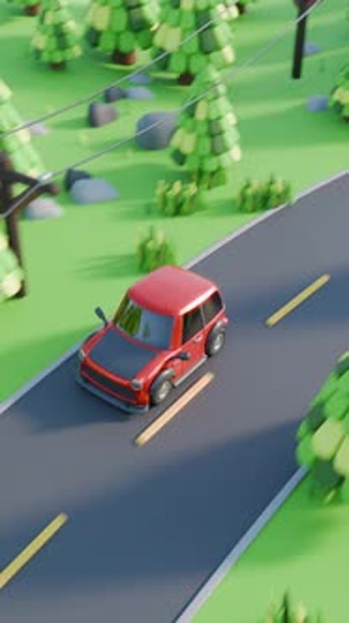 Racing Car Loop 3D Animation