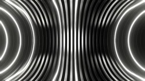 White Neon Oval Side Tunnel Background Vj Loop In HD