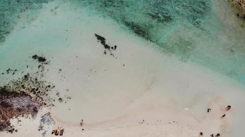 Aerial view of tropical beach on the Bulog Dos Island, Philippines. Beautiful tropical island with s