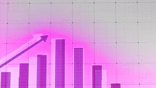 Business Growth Pink Color Animated