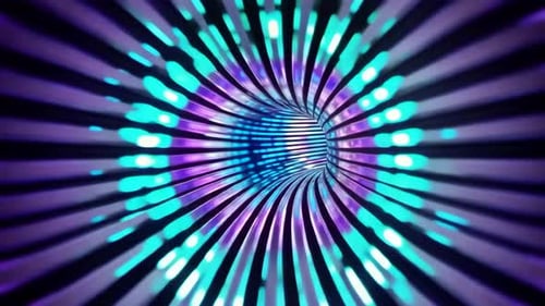 Futuristische Science-Fiction-Wurmloch-Neonlichttunnelbewegung