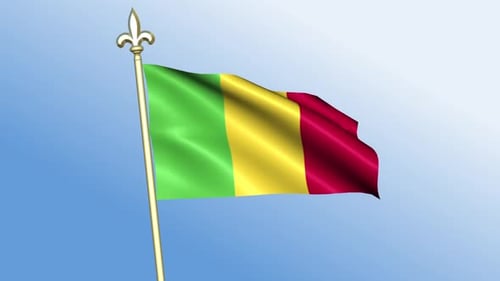 Realistic 3D Mali Flag Waving Animation