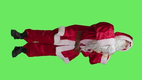 Vertical Video Front View of Negative Santa Shows Thumbs Down