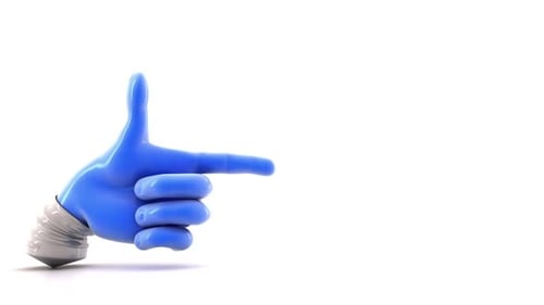 Light Bulb Hand Showing on white background