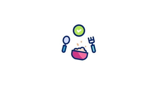 Animated Flat Design Food Completion Icon