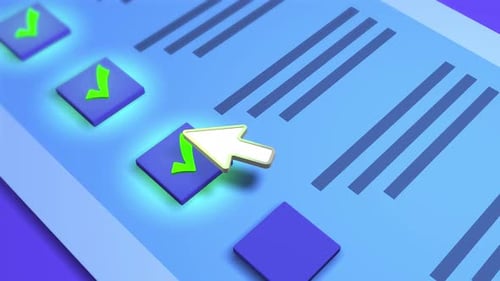 Modern 3D Cursor Clicking Checkbox on Digital Form