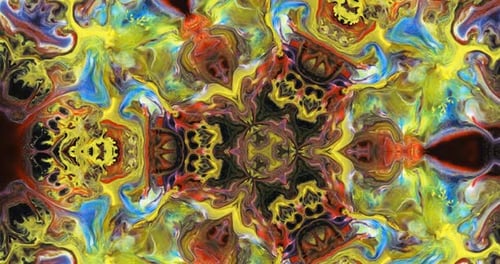 Abstract Kaleidoscope Animation with Swirling Colors