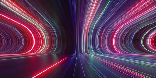 Abstract background with glowing lines sliding down