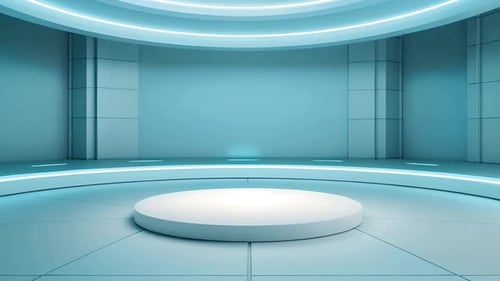 Glowing Futuristic Virtual Studio Stage Background