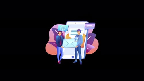 Illustration of communication through email and mobile devices