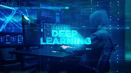 Futuristic Deep Learning Digital Text Animation