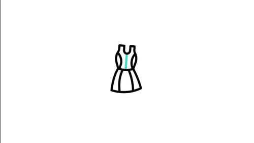 Flat Design Dress Outline Animation with Color Fill