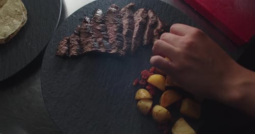 Overhead Shot of Food Being Prepared