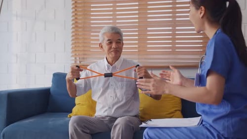 Senior Man Exercising with a Physical Therapist