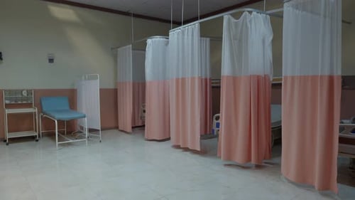 empty emergency room of the hospital