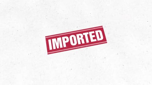 Red Imported Text Stamp Animation