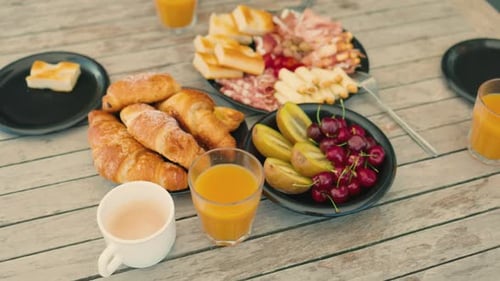 Delicious Breakfast Food Overhead Shot