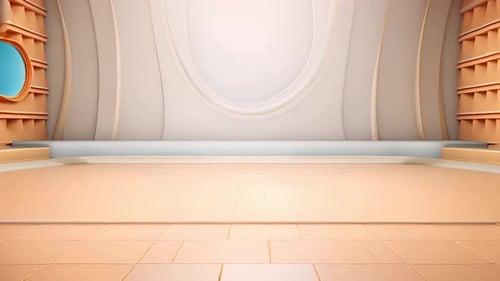 Podium Futuristische Vitrine mit Plattform für Produktausstellungen. Leeres modernes Bühnendisplay
