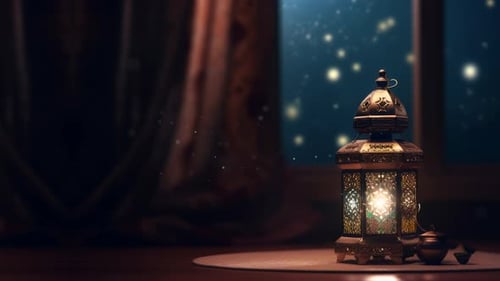 Hintergrundschleife mit Ramadan-Laterne