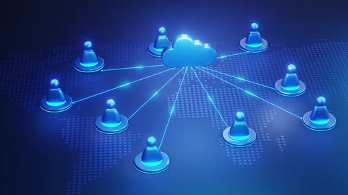 Teamwork- und Cloud-Computing-Netzwerkkonzept