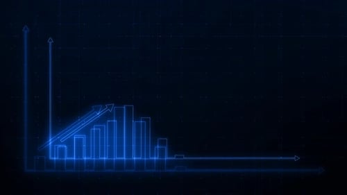 Blue Neon Business Graph Bar Animation