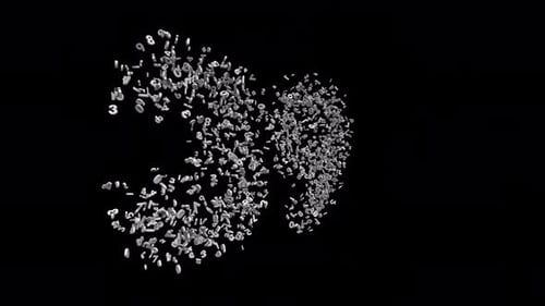 Number 39 Made of Numbers with Alpha Channel. 3D Font Number Animation. Transparent Background